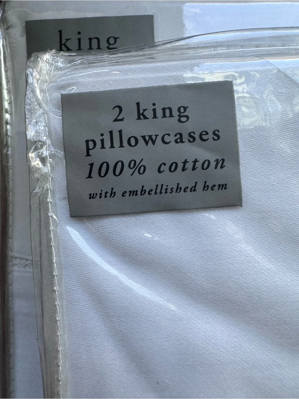 The Pure Collection By Indigo Embellished White King Pillowcases Set of 2